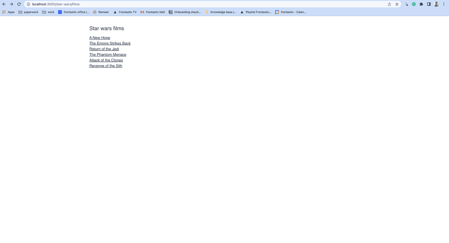 Films list rendered in the browser