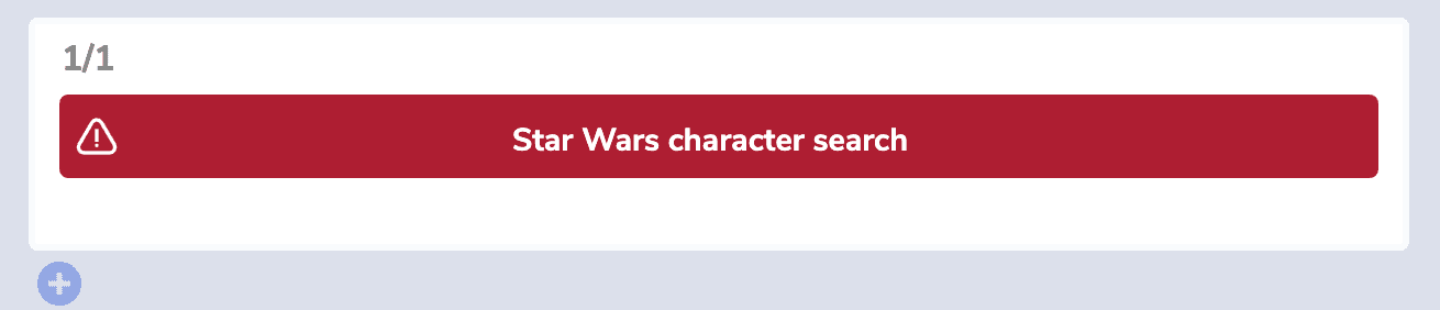 Example warning with red background