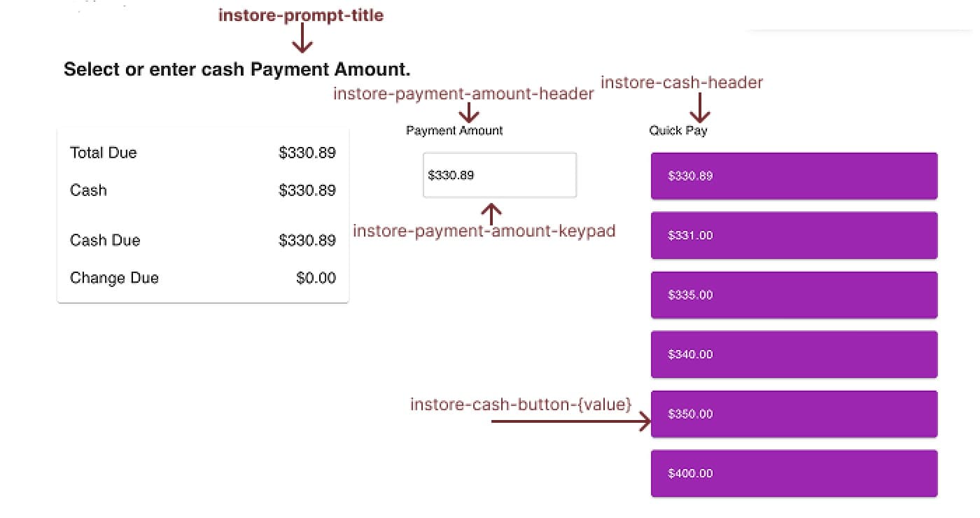 InStore cash override