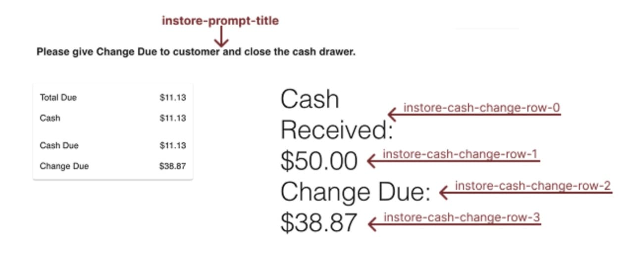 InStore change due override