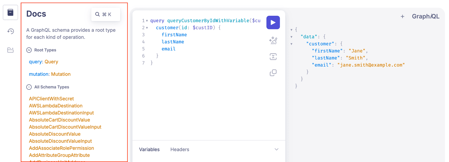 Documentation explorer window