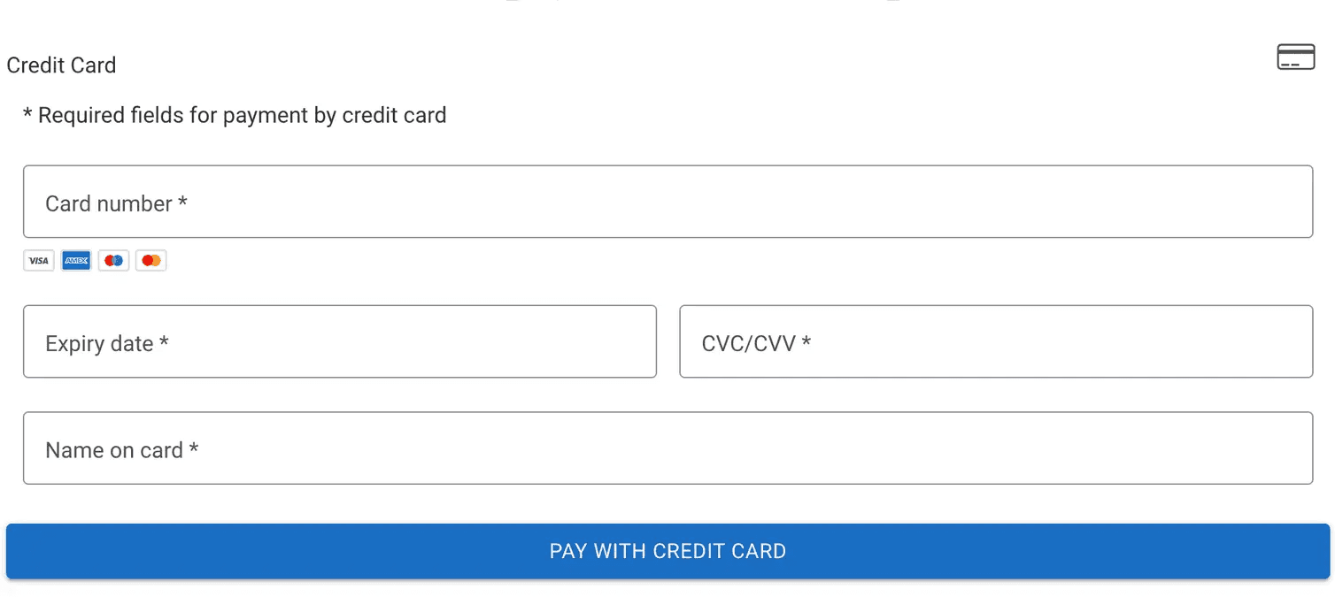 Payment Only UI displaying the payment method selection embedded within a custom checkout flow.