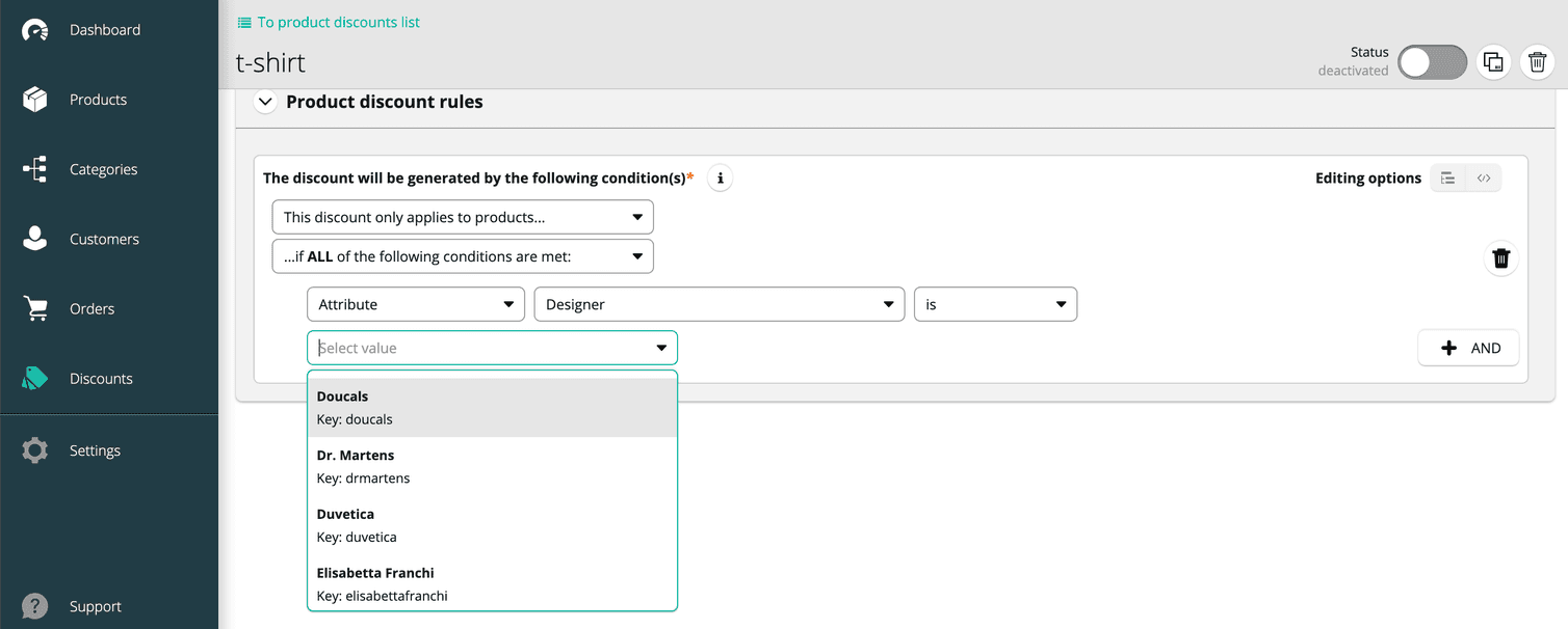 Improved rule builder for Product Discounts.