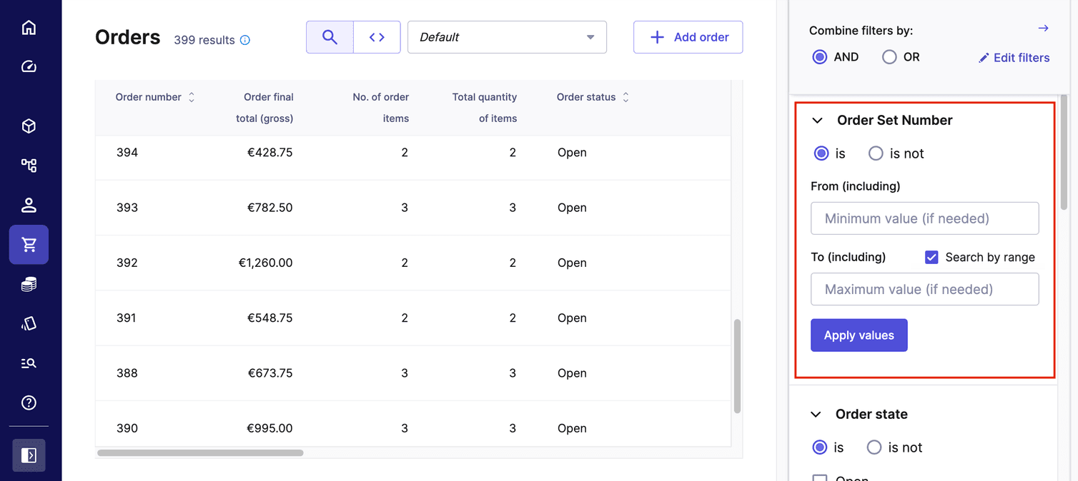 A Custom Field used as a filter.
