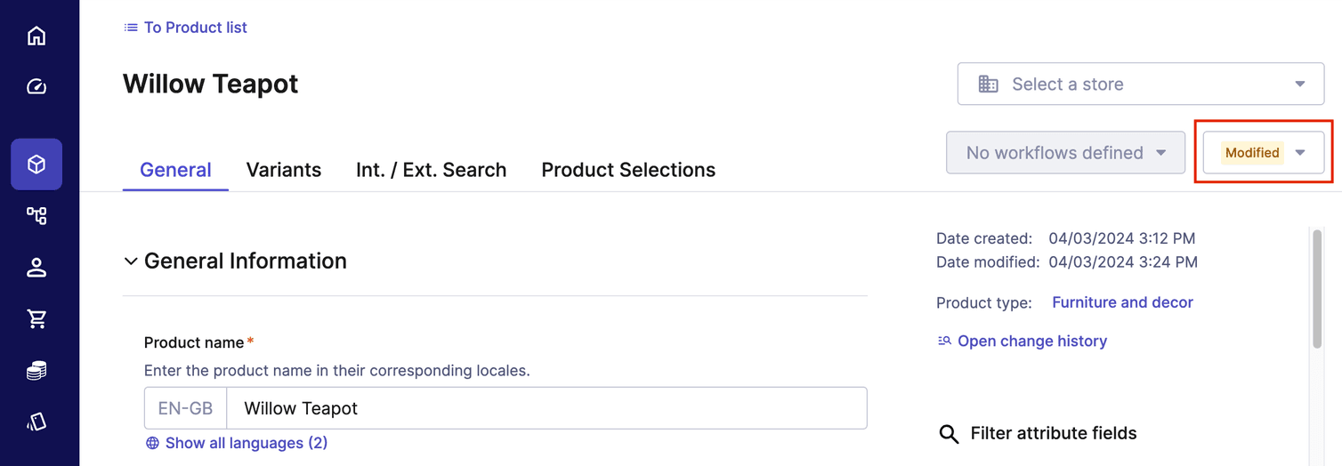 Modified status of the Product when a new Price is added to it.