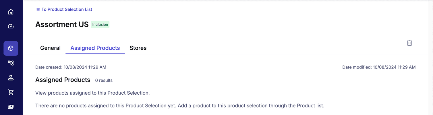 Product Selection created